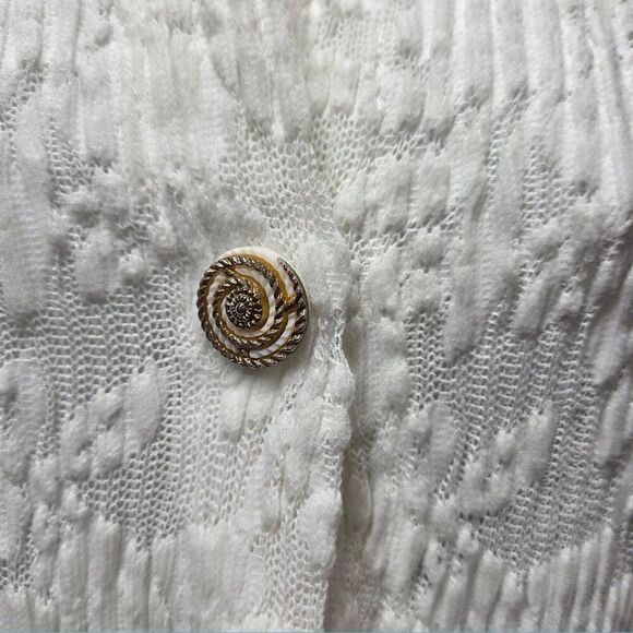 Seaside Resort Wear Vintage 90s Mini Dress Large Floral Ribbed Button Down - Picture 4 of 8